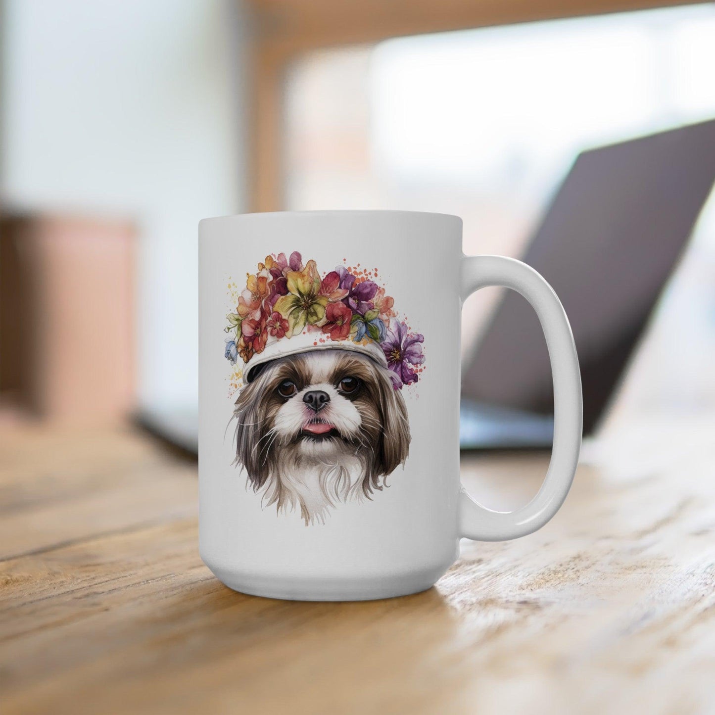 Shih Tzu With Flower Hat Ceramic Mug - Shih Tzu Gifts