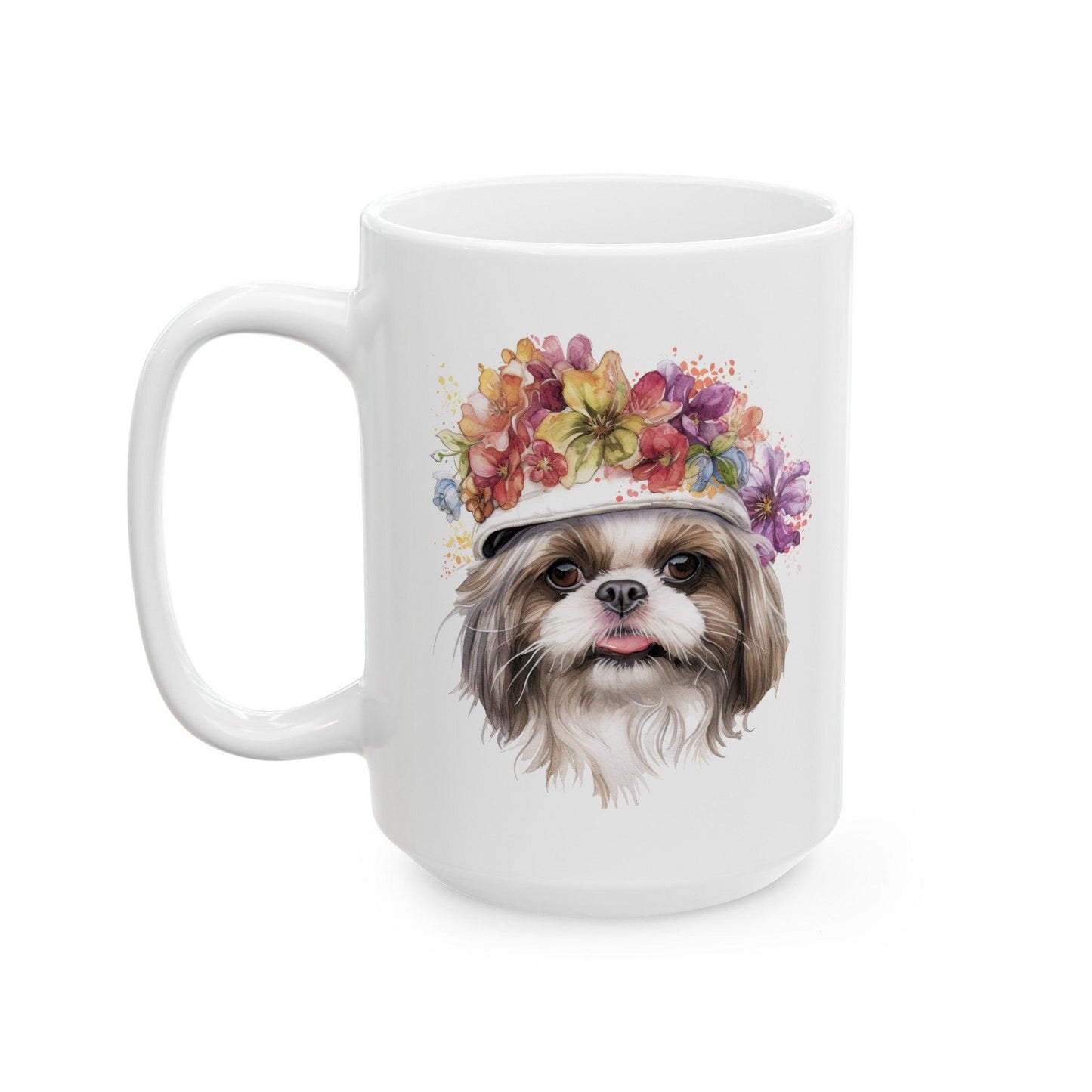 Shih Tzu With Flower Hat Ceramic Mug - Shih Tzu Gifts