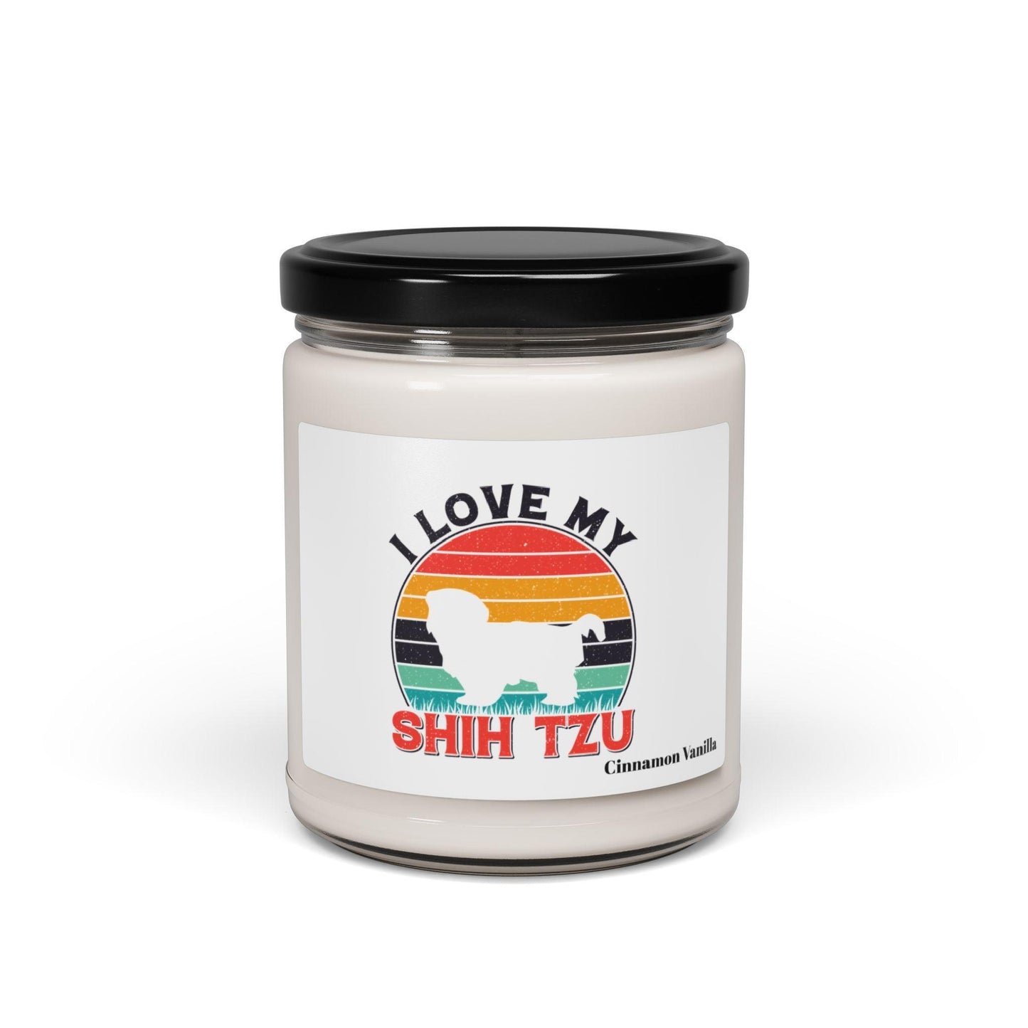 I Love My Shih Tzu With Rainbow Scented Soy Candle - Shih Tzu Gifts
