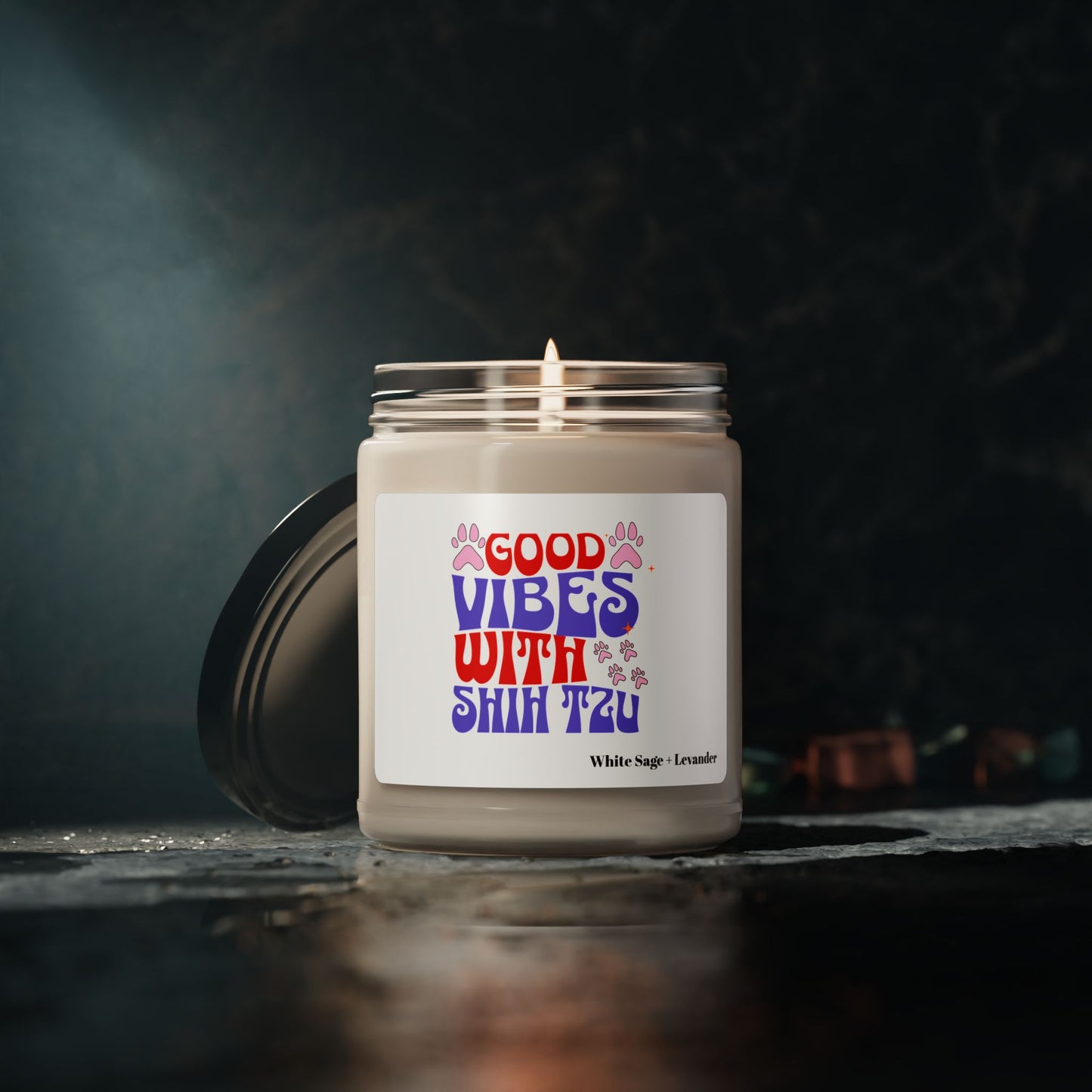 Good Vibes With Shih Tzu Scented Soy Candle – Dog Lover Gift