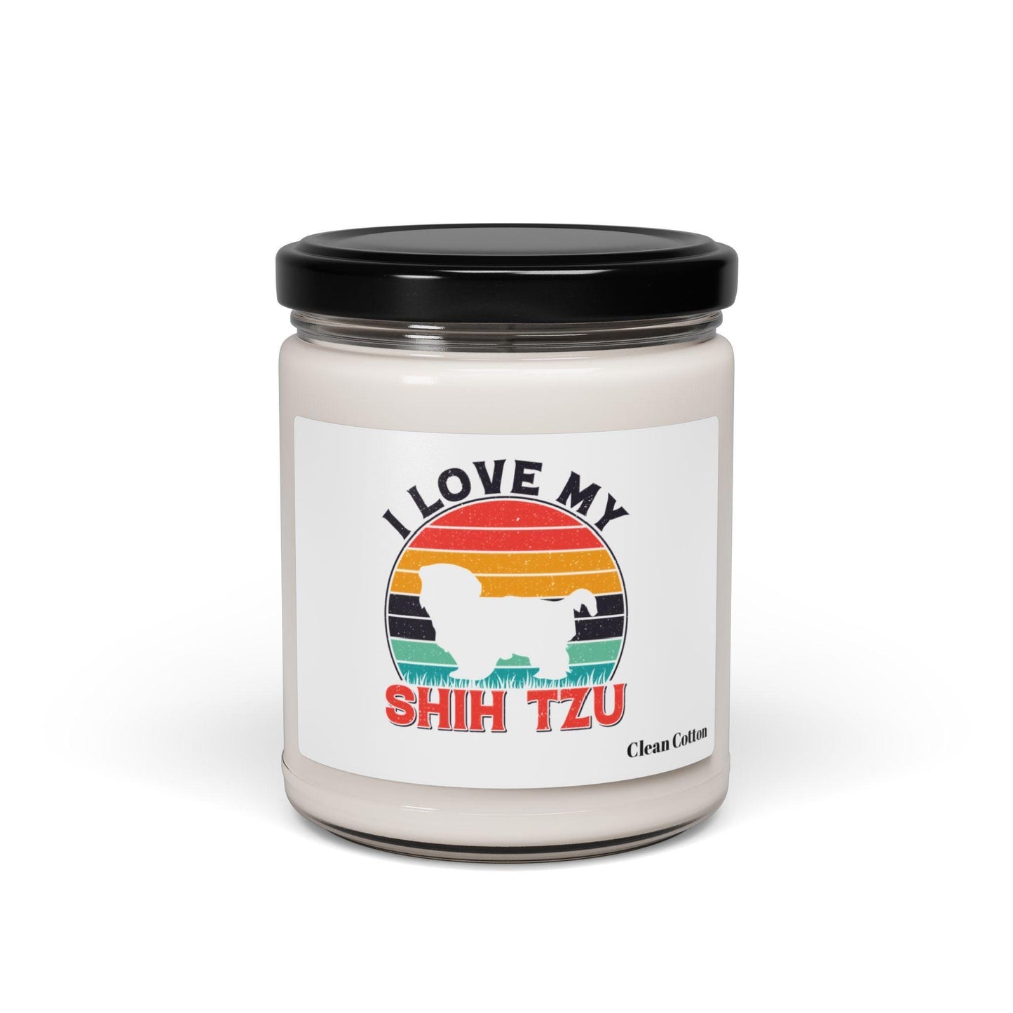 I Love My Shih Tzu With Rainbow Scented Soy Candle - Shih Tzu Gifts