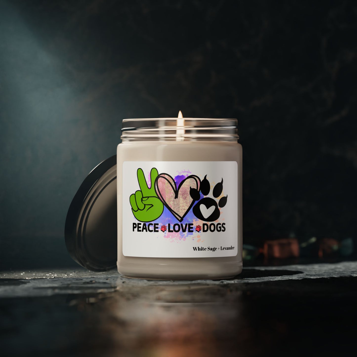 Peace Love Dogs Scented Soy Candle – Perfect Gift for Dog Lovers