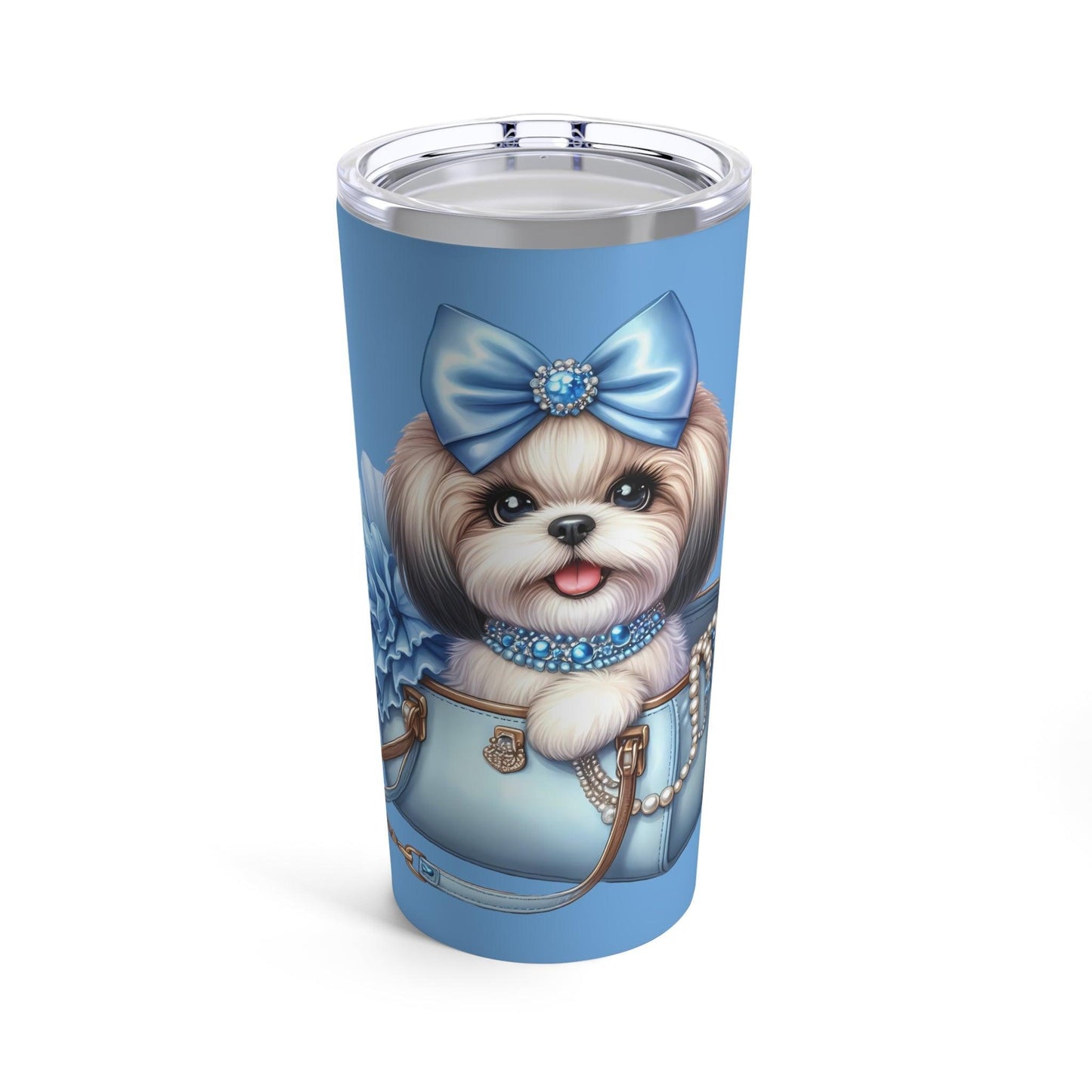 Blue Bow Shih Tzu Tumbler - Shih Tzu Gifts