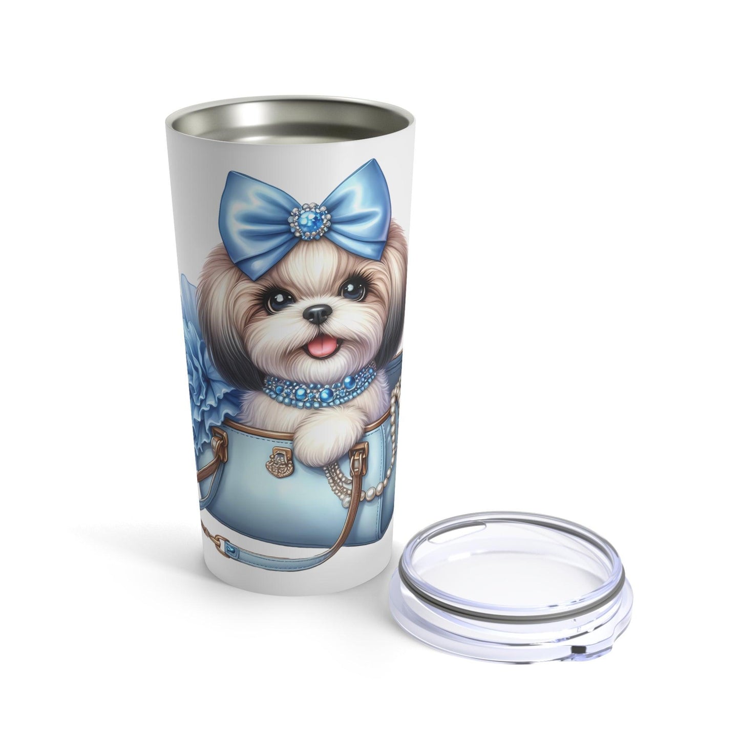 Blue Bow Shih Tzu Tumbler - Shih Tzu Gifts