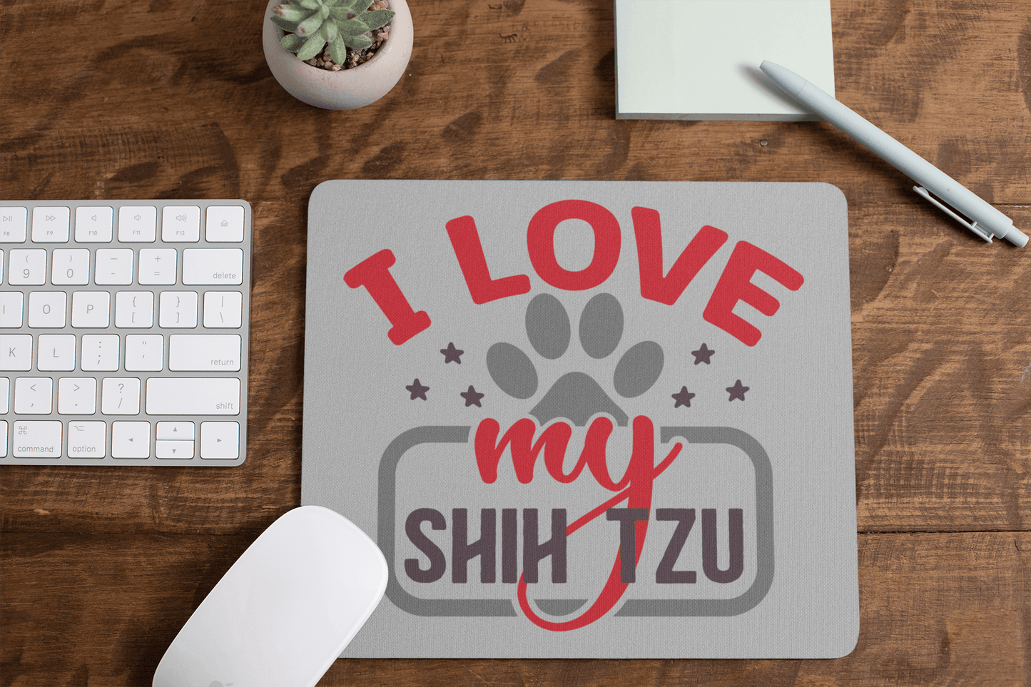 I Love My Shih Tzu Mouse Pad - Shih Tzu Gifts
