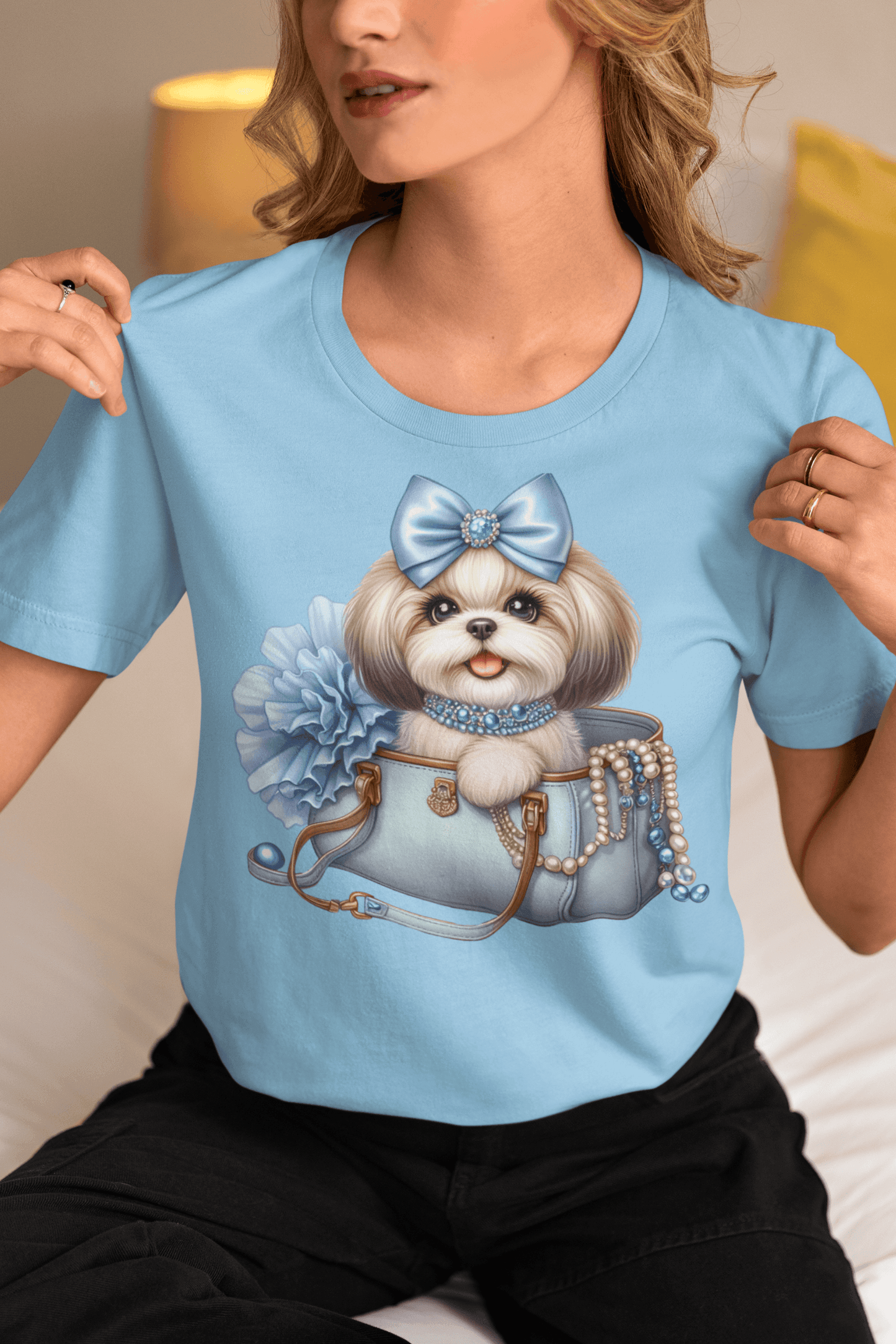 Blue Bow Shih Tzu T-Shirt – Perfect Gift for Shih Tzu Lovers - Shih Tzu Gifts