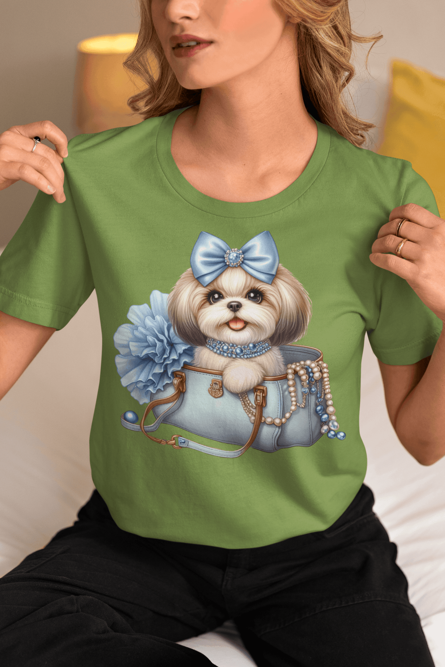 Blue Bow Shih Tzu T-Shirt – Perfect Gift for Shih Tzu Lovers - Shih Tzu Gifts