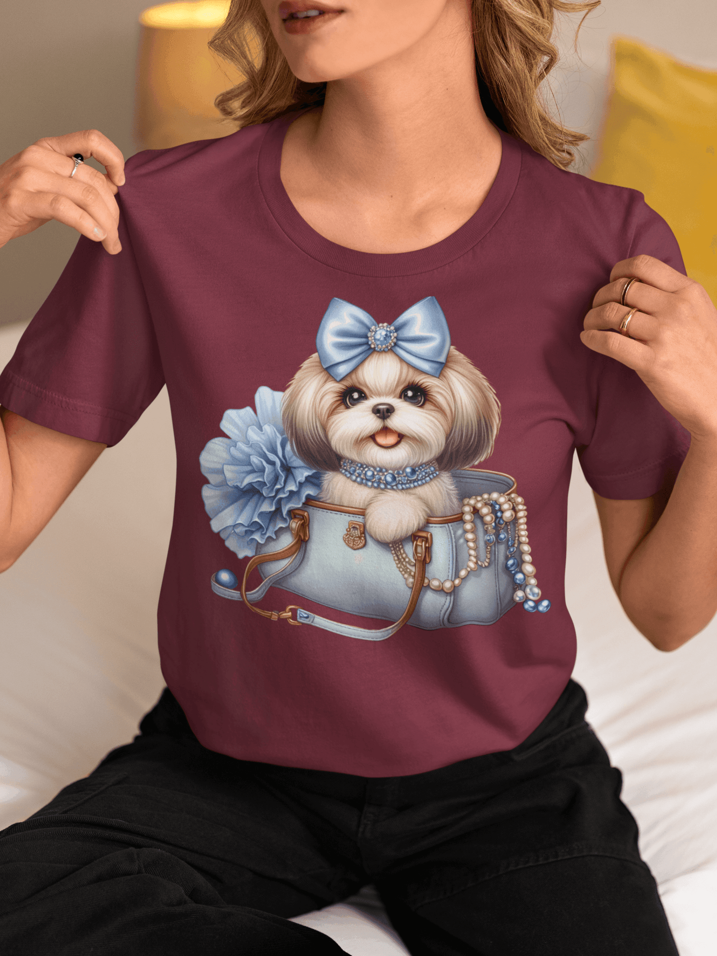 Blue Bow Shih Tzu T-Shirt – Perfect Gift for Shih Tzu Lovers - Shih Tzu Gifts