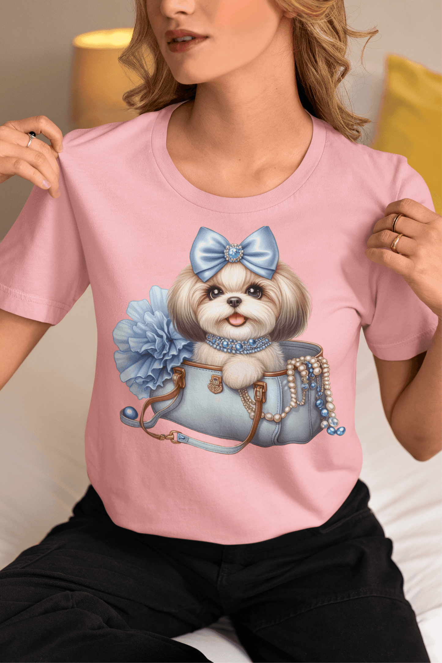 Blue Bow Shih Tzu T-Shirt – Perfect Gift for Shih Tzu Lovers - Shih Tzu Gifts