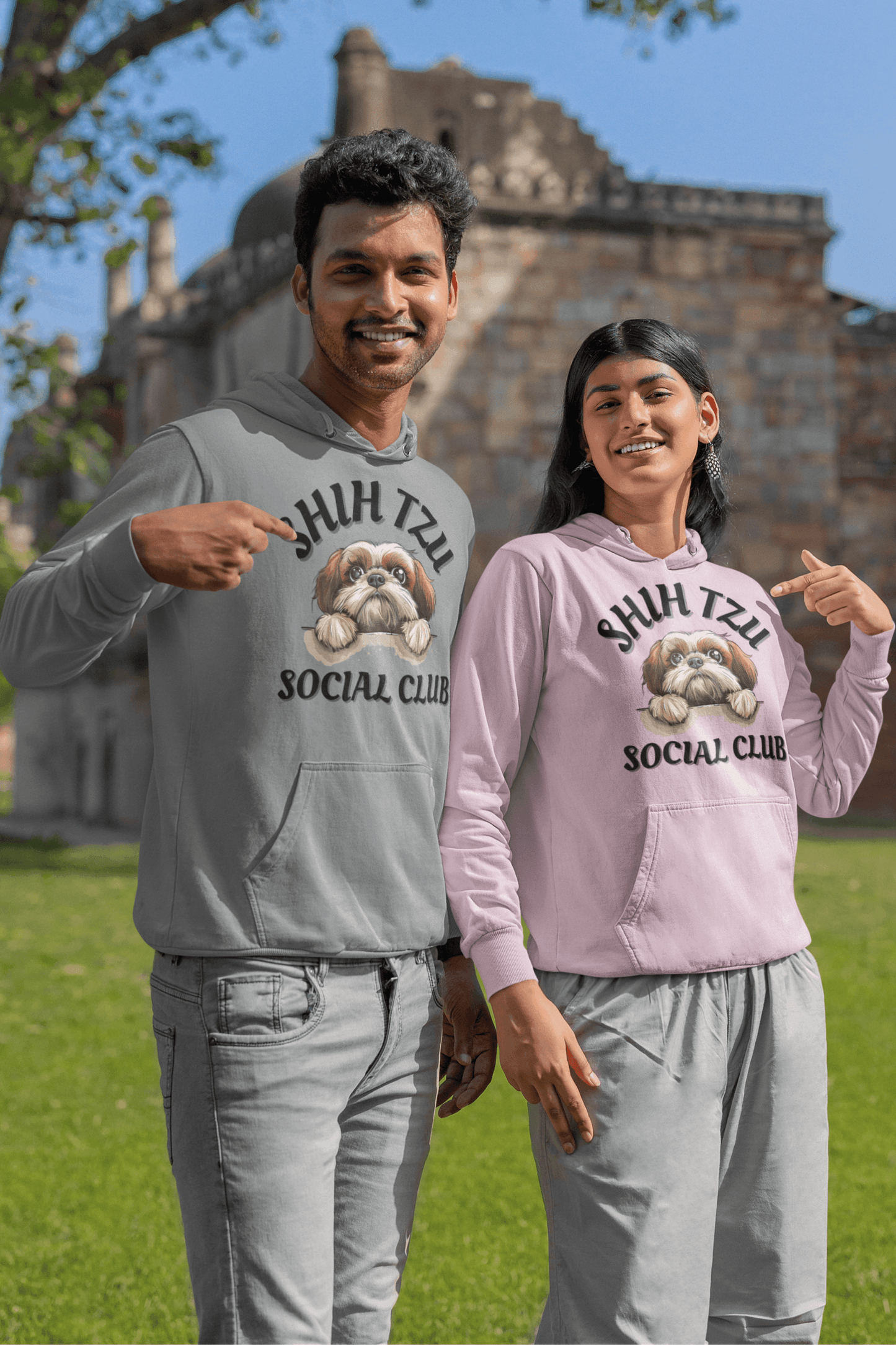Shih Tzu Social Club Hooded Sweatshirt - Shih Tzu Gifts