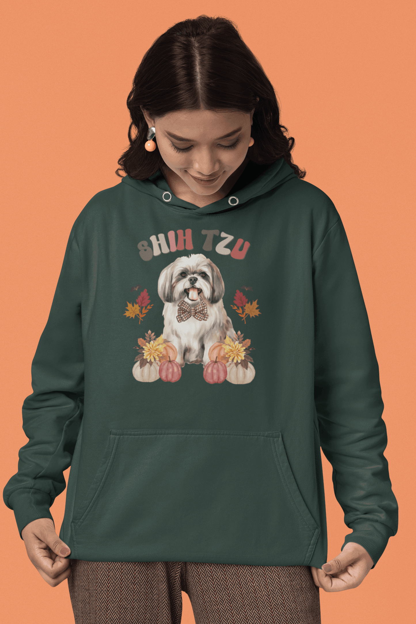 Shih Tzu In Fall Hooded Sweatshirt - Shih Tzu Gifts
