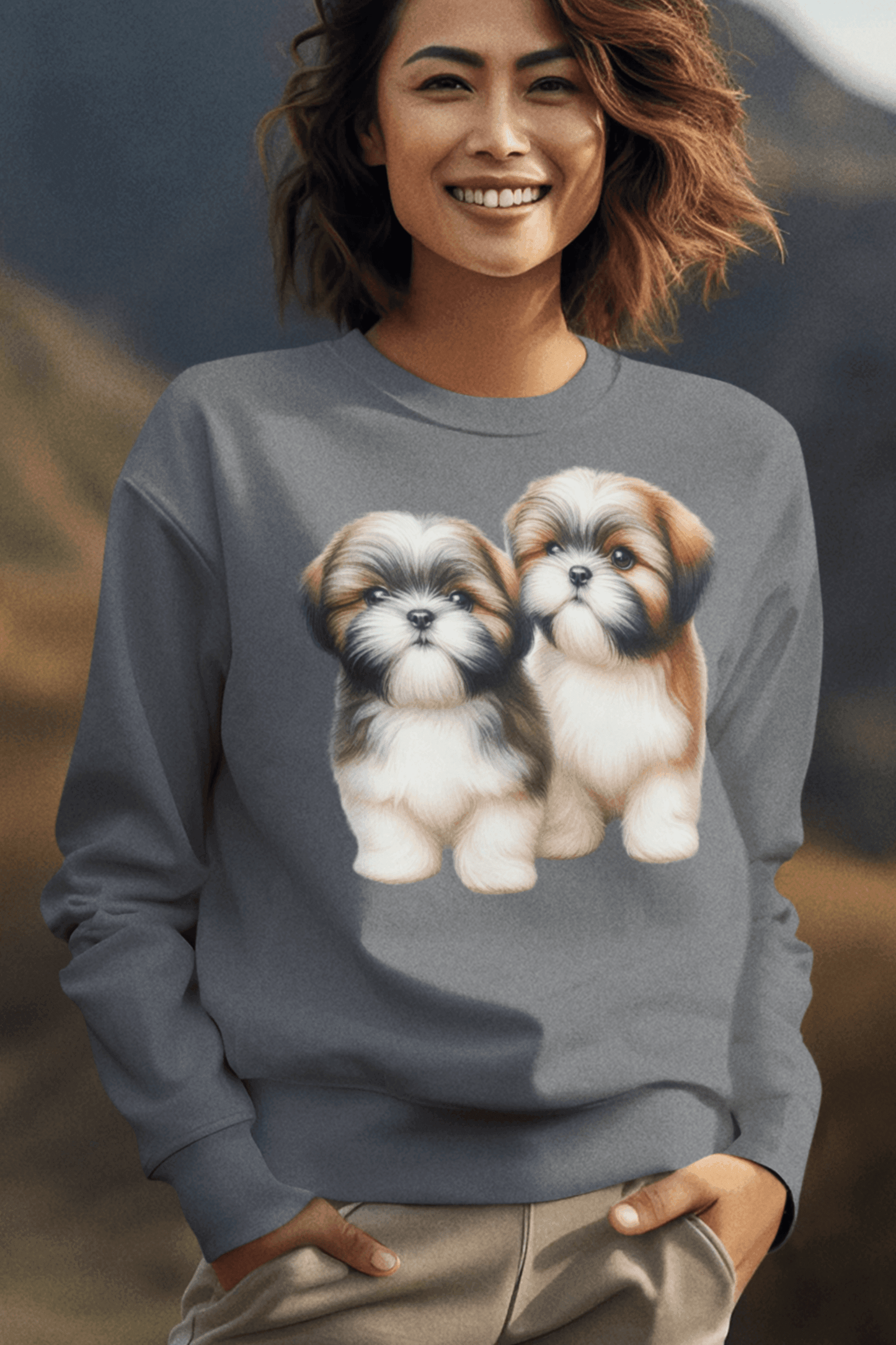 Two Babies Shih Tzu Sweatshirt - Shih Tzu Gifts