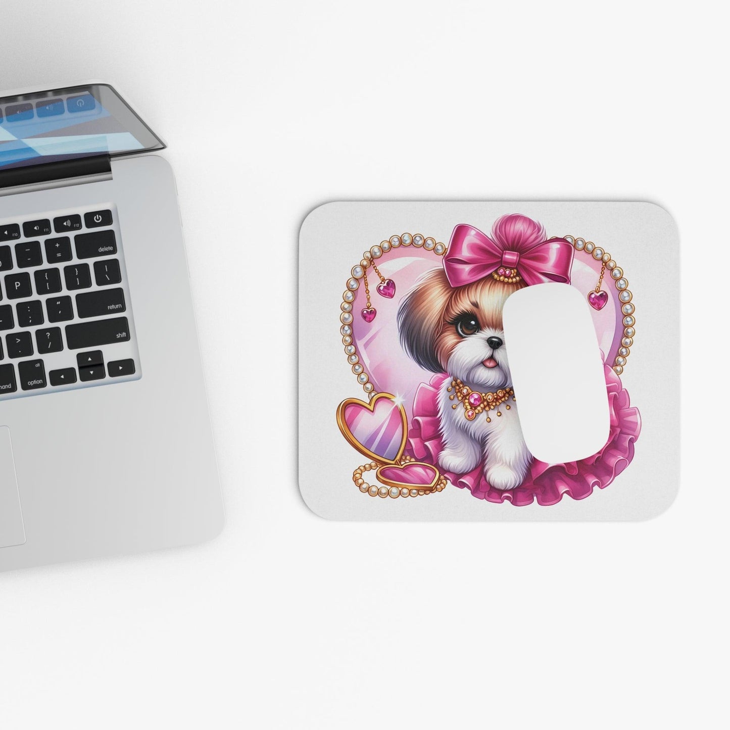 Pink Bow Shih Tzu Mouse Pad - Shih Tzu Gifts