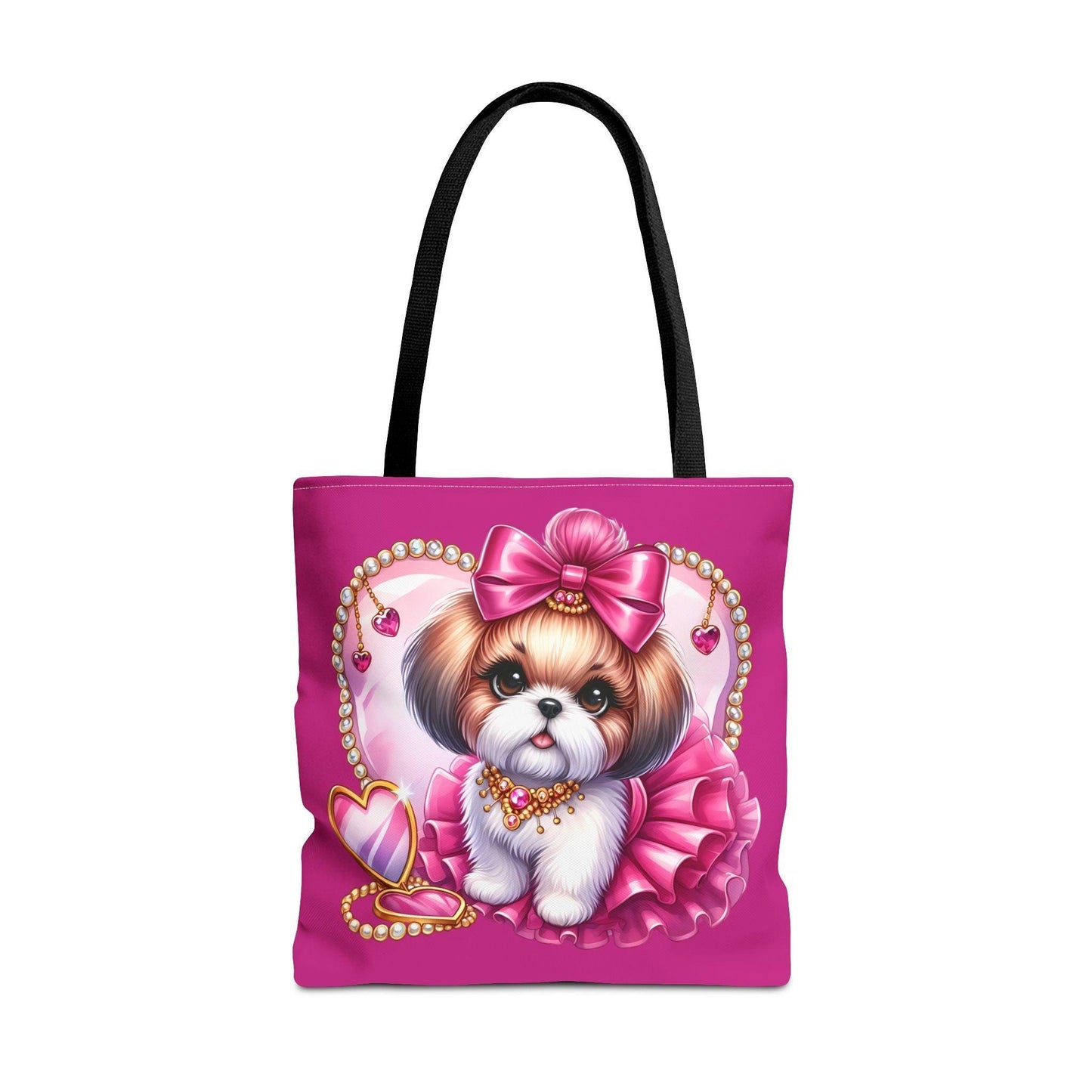 Pink Bow Shih Tzu Tote Bag - Shih Tzu Gifts