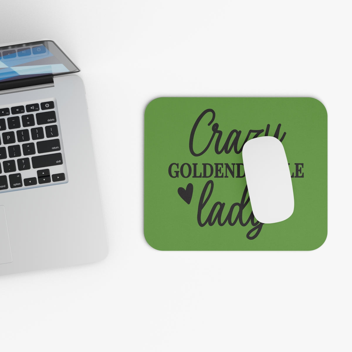 Crazy Goldendoodle Lady Mouse Pad – Fun Gift for Doodle Lovers
