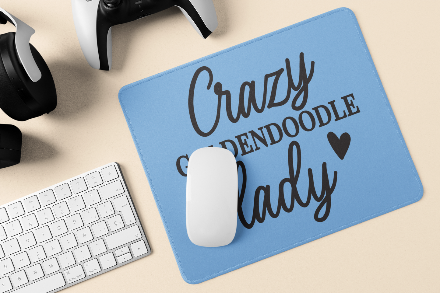 Crazy Goldendoodle Lady Mouse Pad – Fun Gift for Doodle Lovers