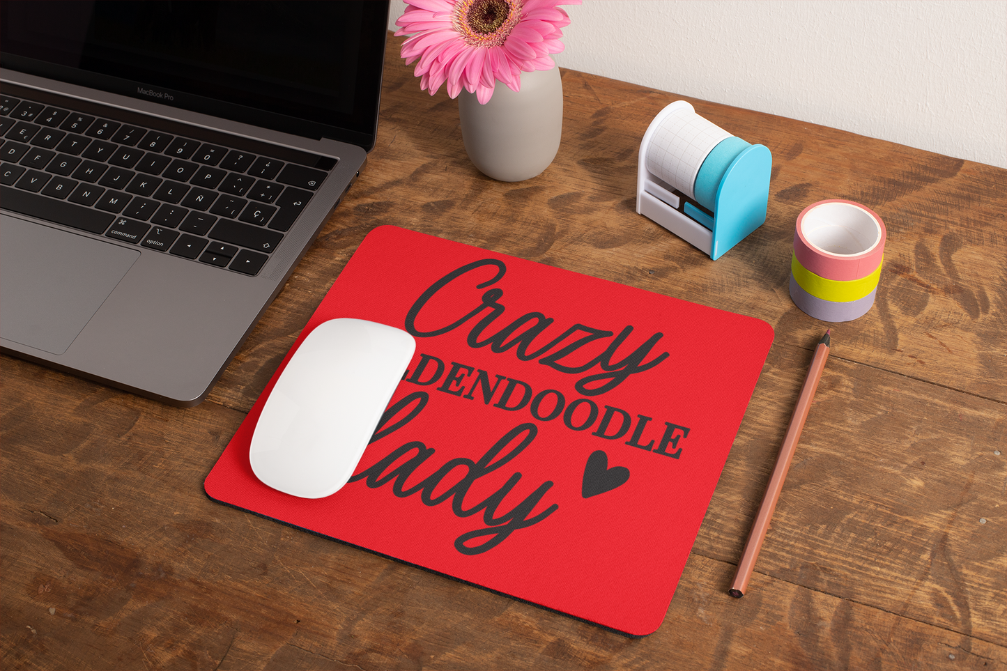 Crazy Goldendoodle Lady Mouse Pad – Fun Gift for Doodle Lovers