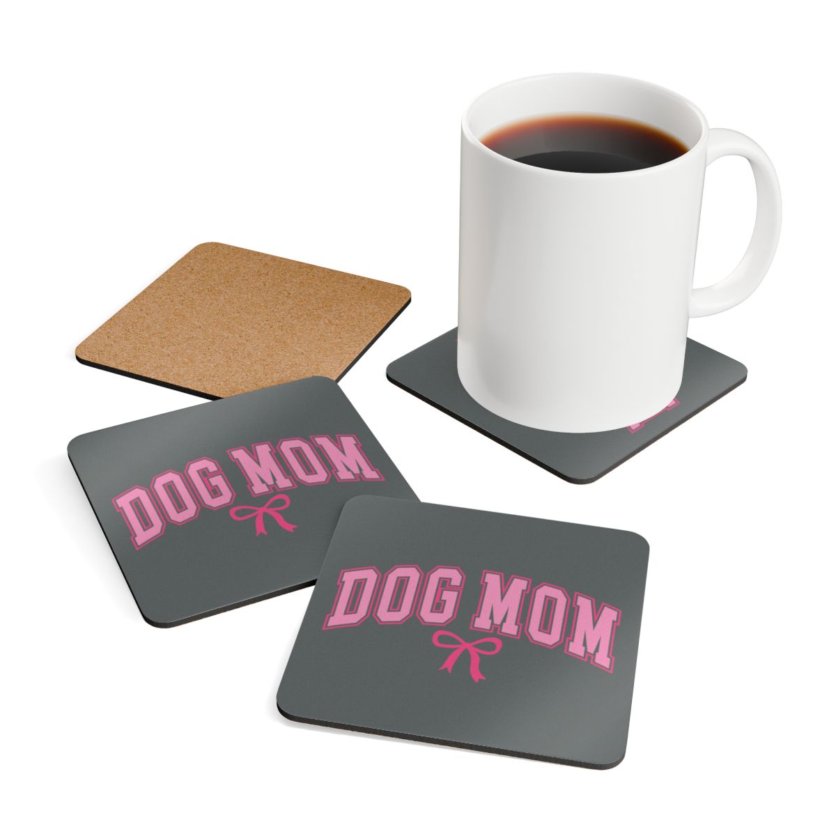 Dog Mom Coaster Set – Cute Gift for Dog Lovers & Pet Moms
