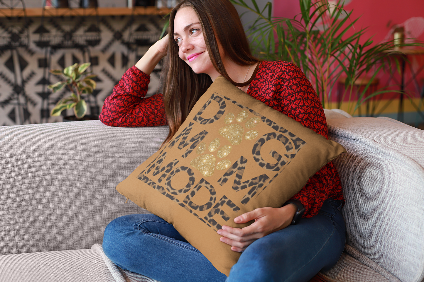 Dog Mom Mode Pillow – Gift for Shih Tzu Moms and Dog Lovers
