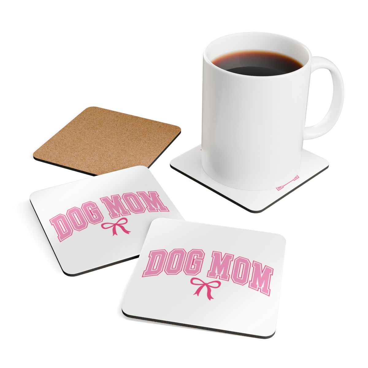 Dog Mom Coaster Set – Cute Gift for Dog Lovers & Pet Moms