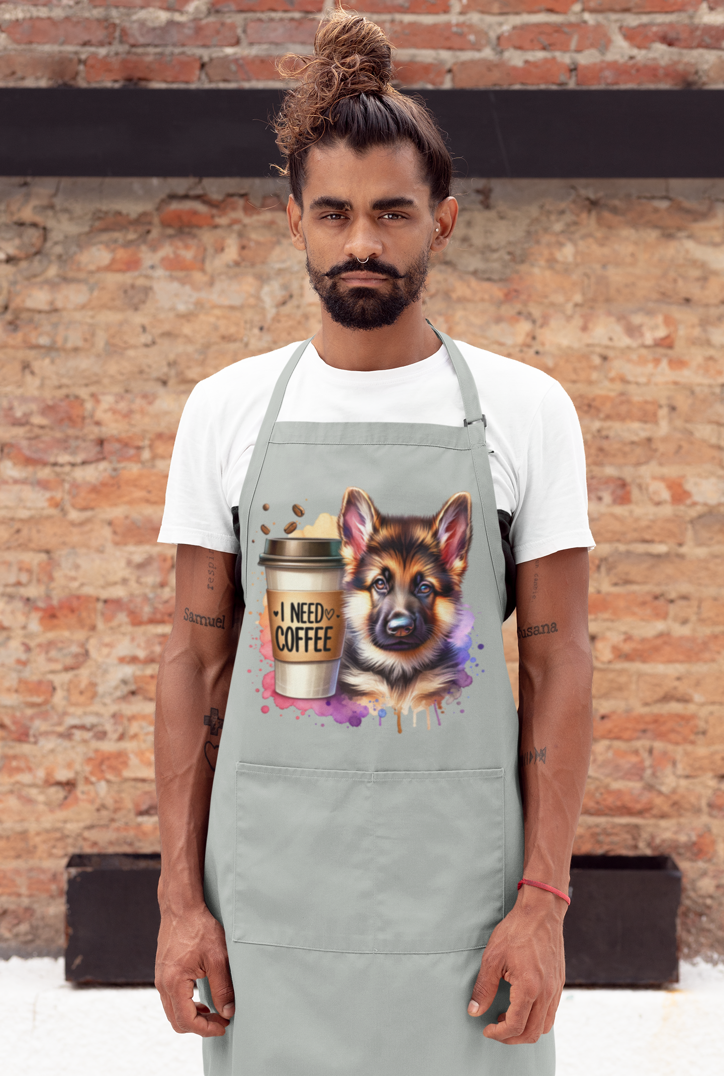 German Shepherd Coffee Apron – Gift for Dog & Coffee Lovers