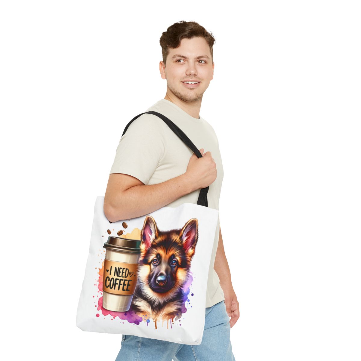 German Shepherd Coffee Tote Bag – Gift for Dog & Coffee Lovers
