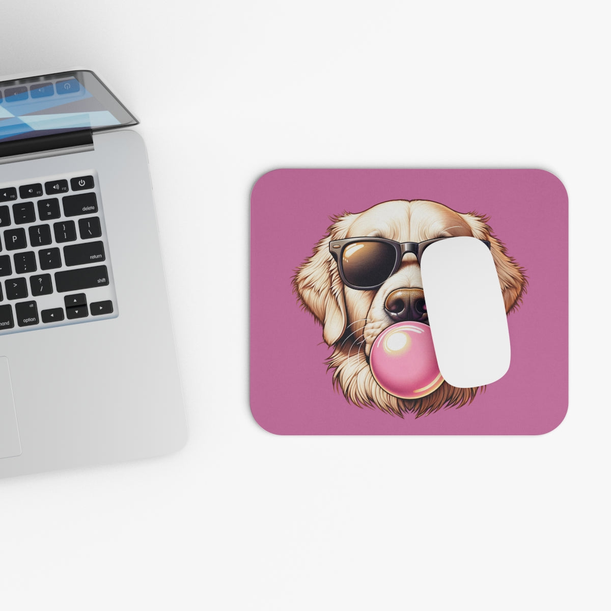 Golden-with-Gum-Mouse Pad (Rectangle)-white
