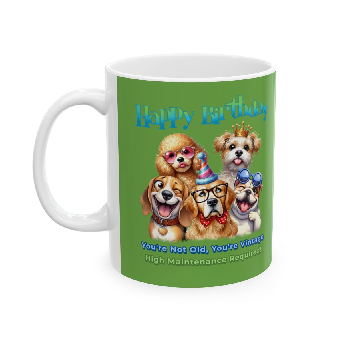 Vintage Birthday Dog Mug – Funny Gift for Dog Lovers & Divas