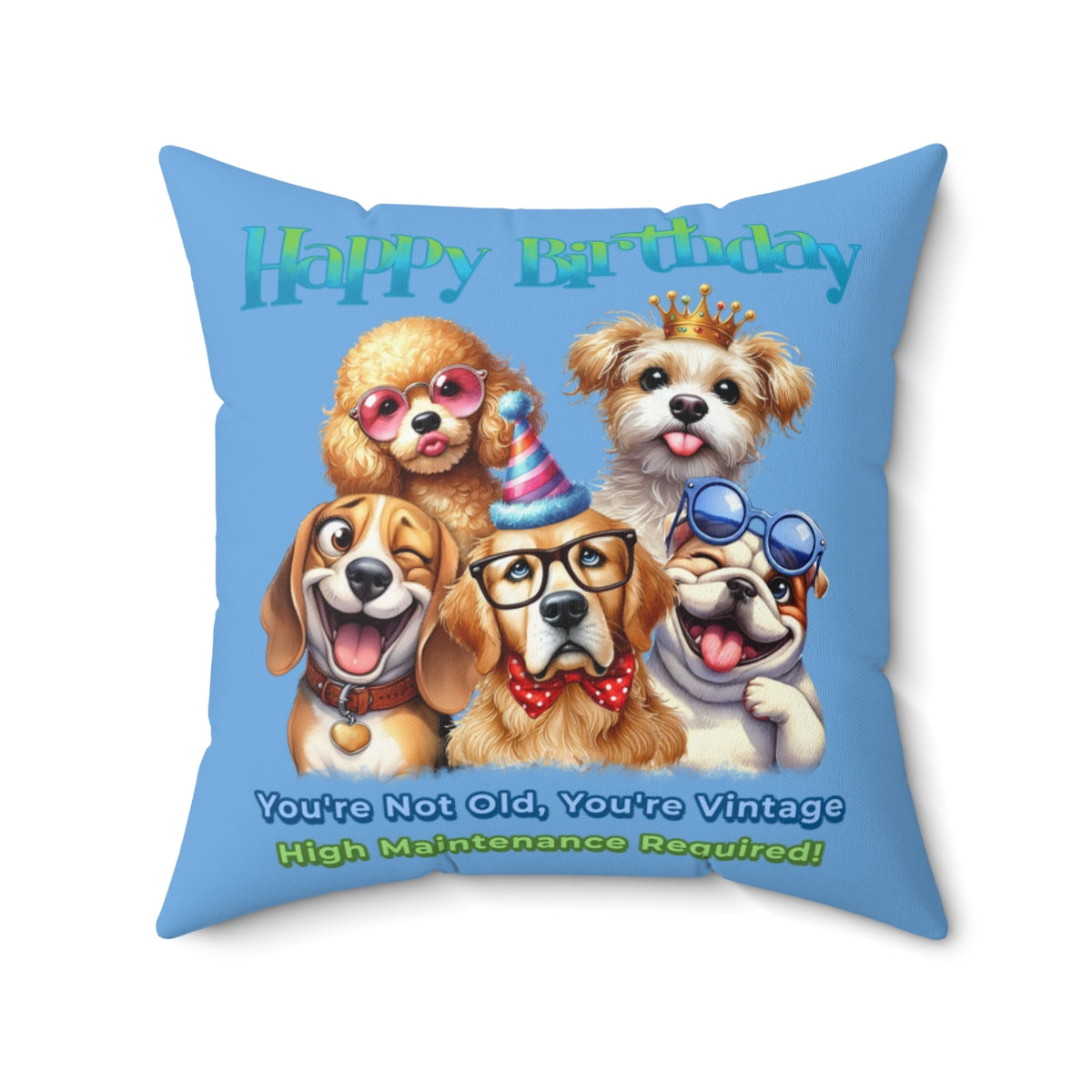 Vintage Dog Birthday Pillow – Funny Gift for Dog Lovers
