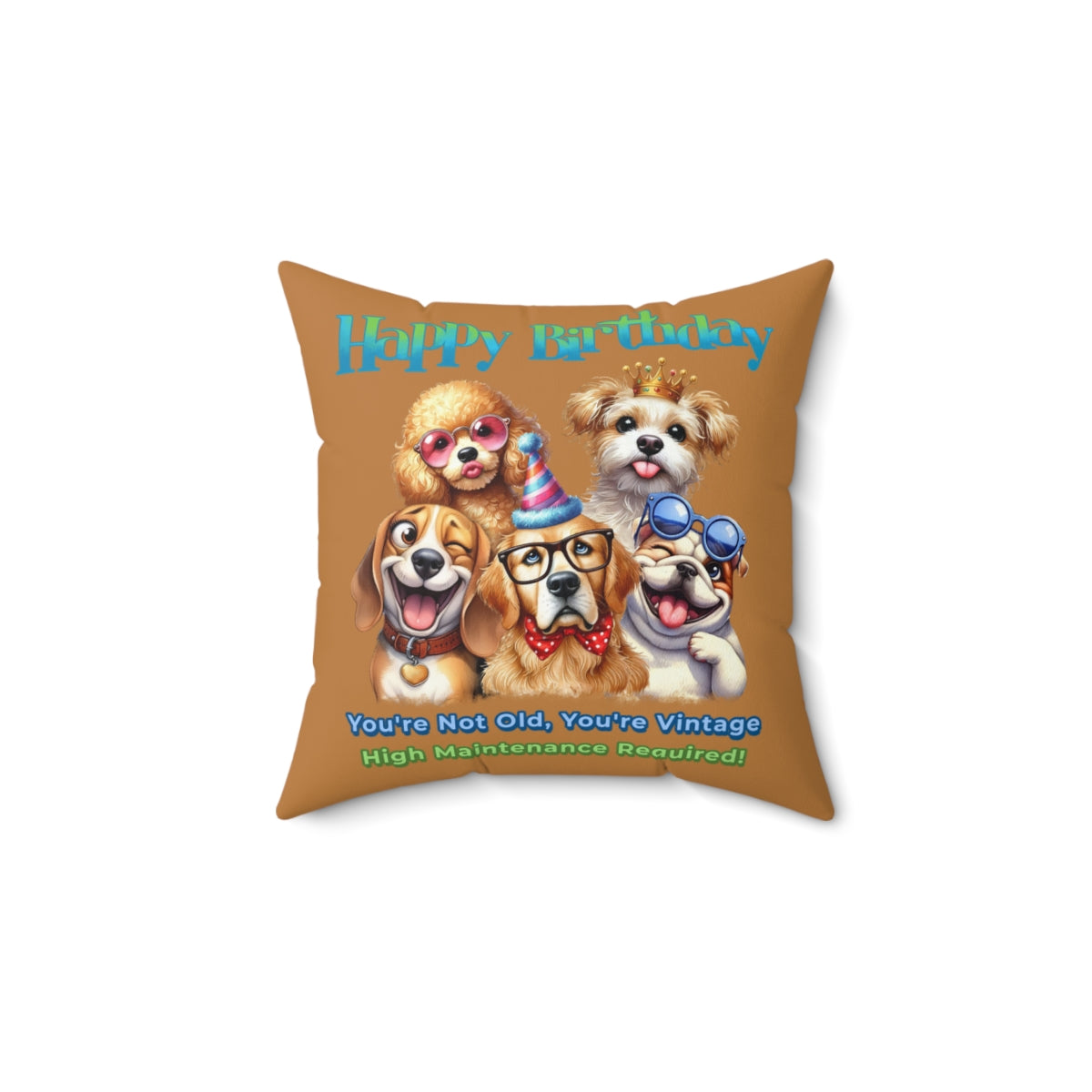 Vintage Dog Birthday Pillow – Funny Gift for Dog Lovers