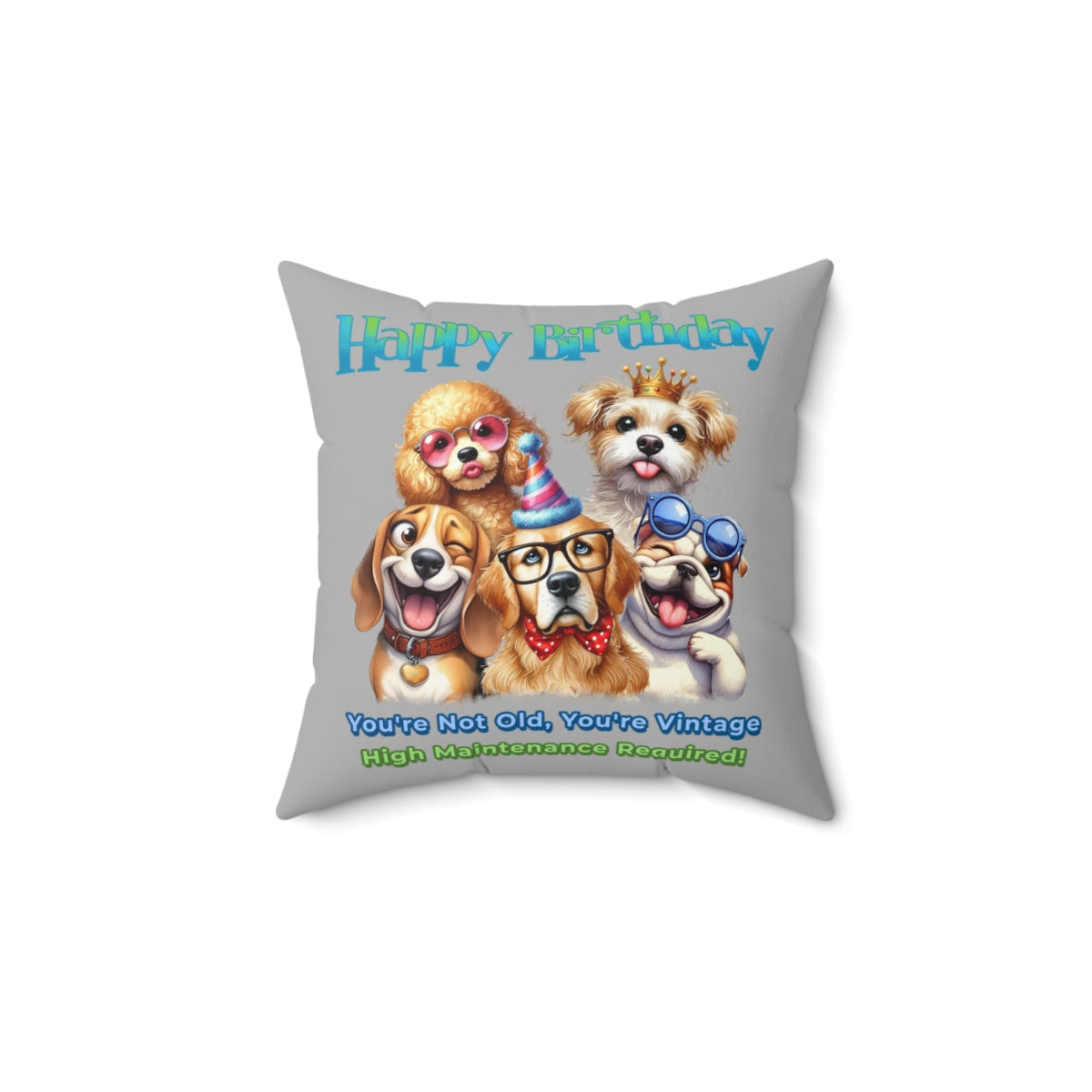 Vintage Dog Birthday Pillow – Funny Gift for Dog Lovers