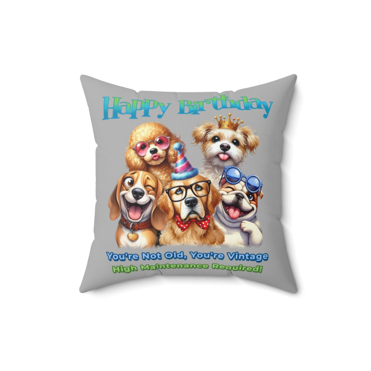 Vintage Dog Birthday Pillow – Funny Gift for Dog Lovers