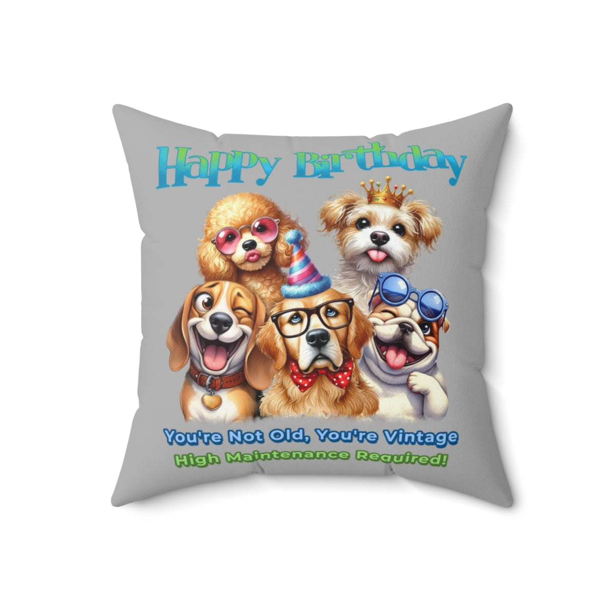 Vintage Dog Birthday Pillow – Funny Gift for Dog Lovers