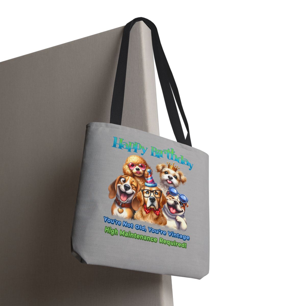 Vintage Dog Birthday Tote - Funny Gift for Dog Lovers & Women