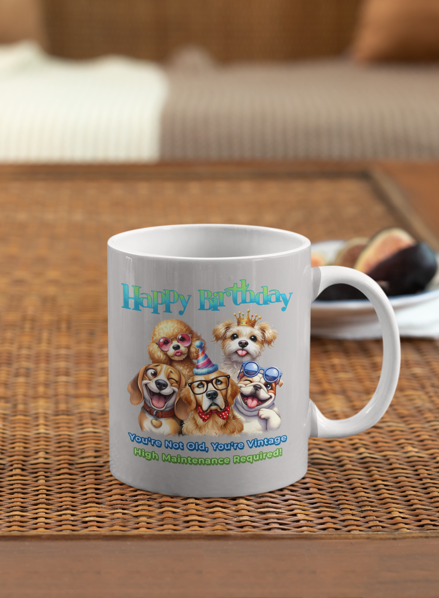 Vintage Birthday Dog Mug – Funny Gift for Dog Lovers & Divas