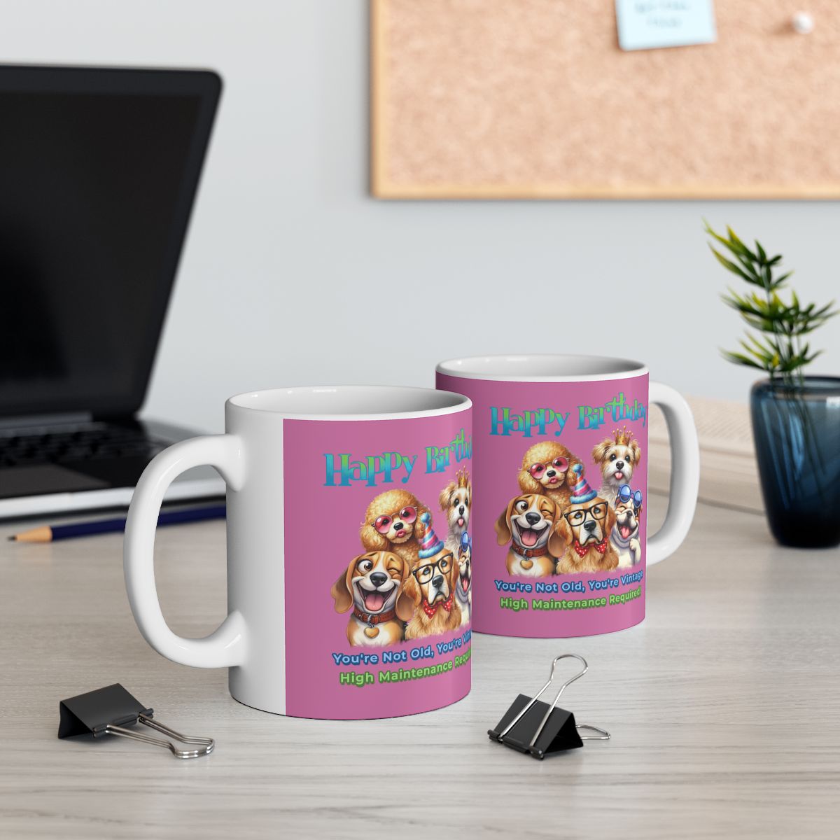Vintage Birthday Dog Mug – Funny Gift for Dog Lovers & Divas
