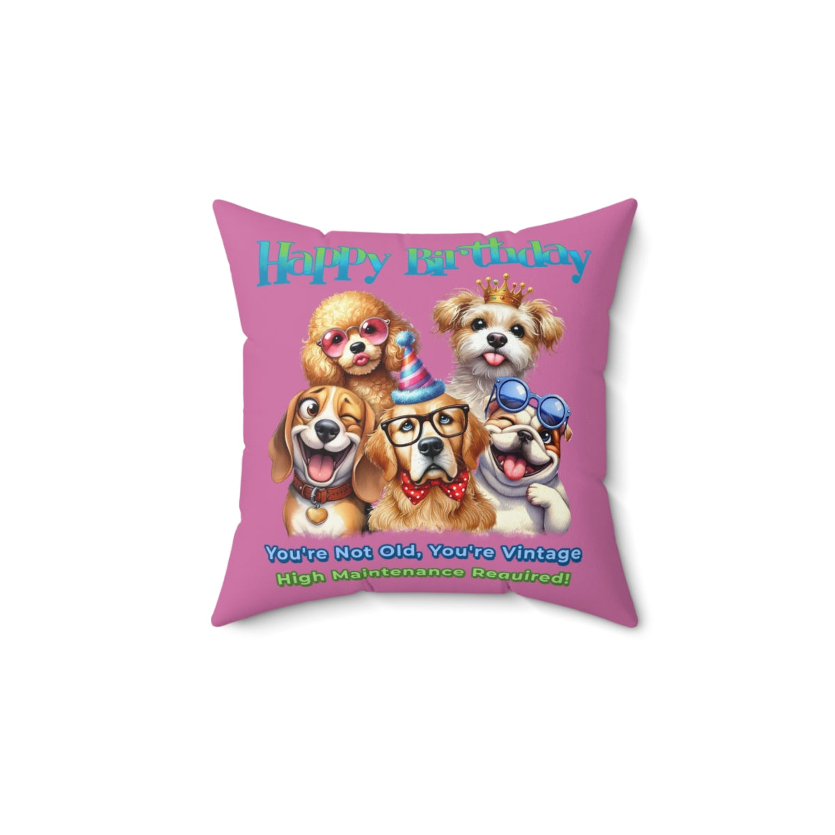 Vintage Dog Birthday Pillow – Funny Gift for Dog Lovers