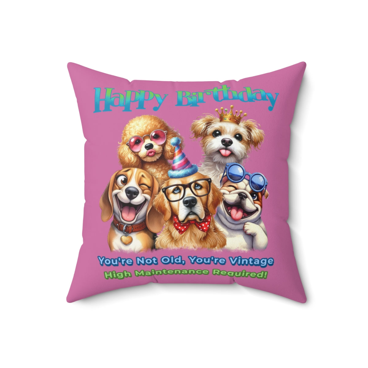 Vintage Dog Birthday Pillow – Funny Gift for Dog Lovers