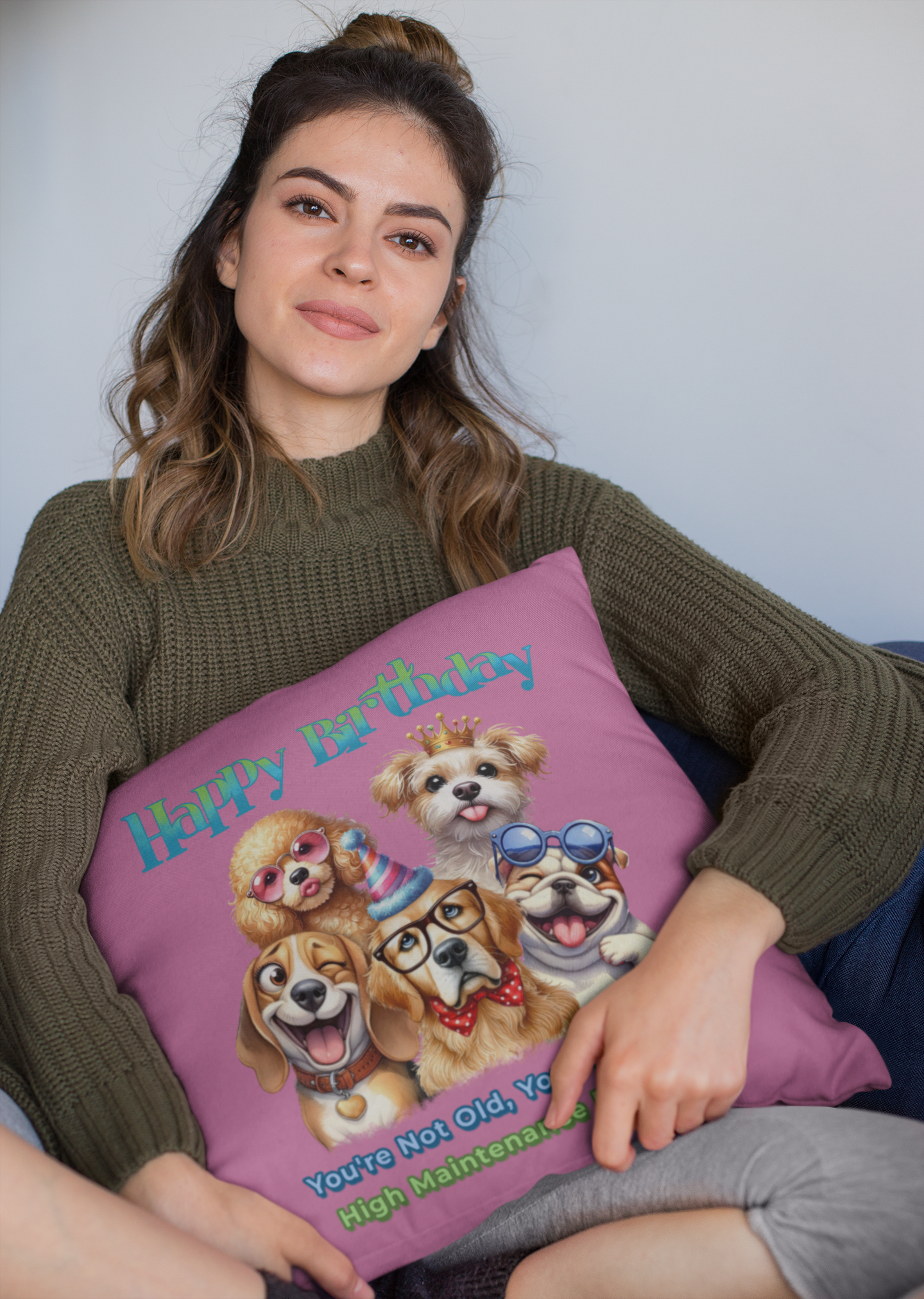 Vintage Dog Birthday Pillow – Funny Gift for Dog Lovers
