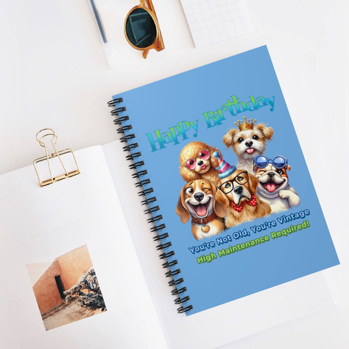 Vintage Birthday Dogs Notebook – Funny Gift for Dog Lovers