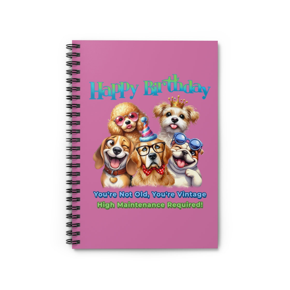 Vintage Birthday Dogs Notebook – Funny Gift for Dog Lovers