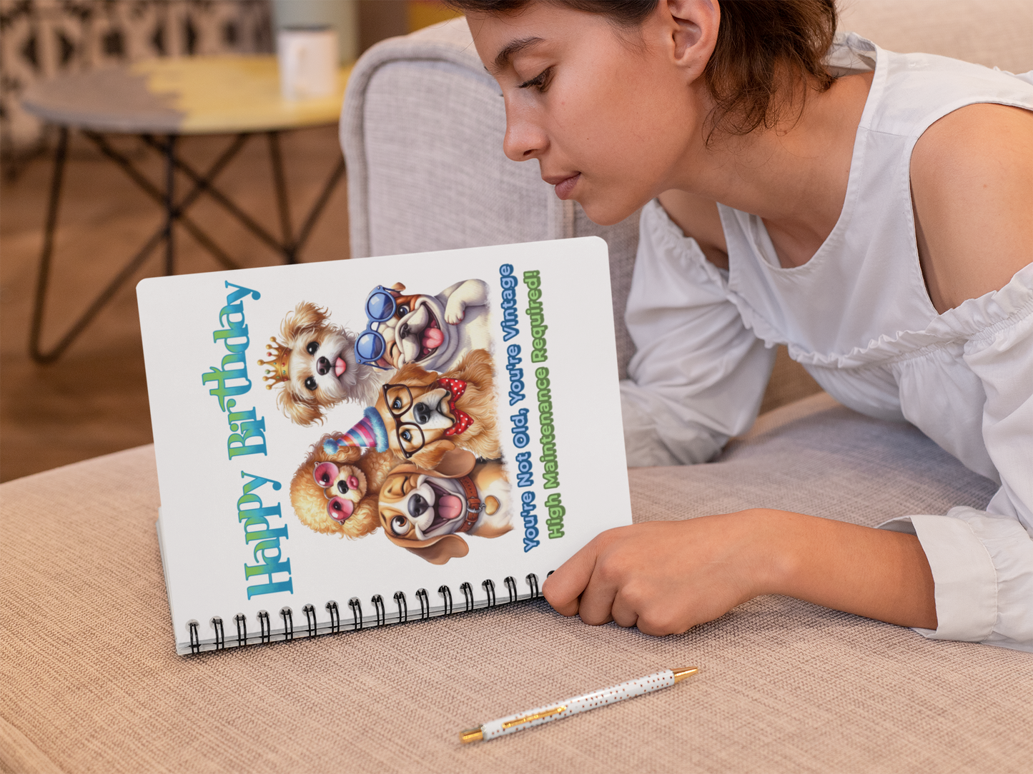 Vintage Birthday Dogs Notebook – Funny Gift for Dog Lovers