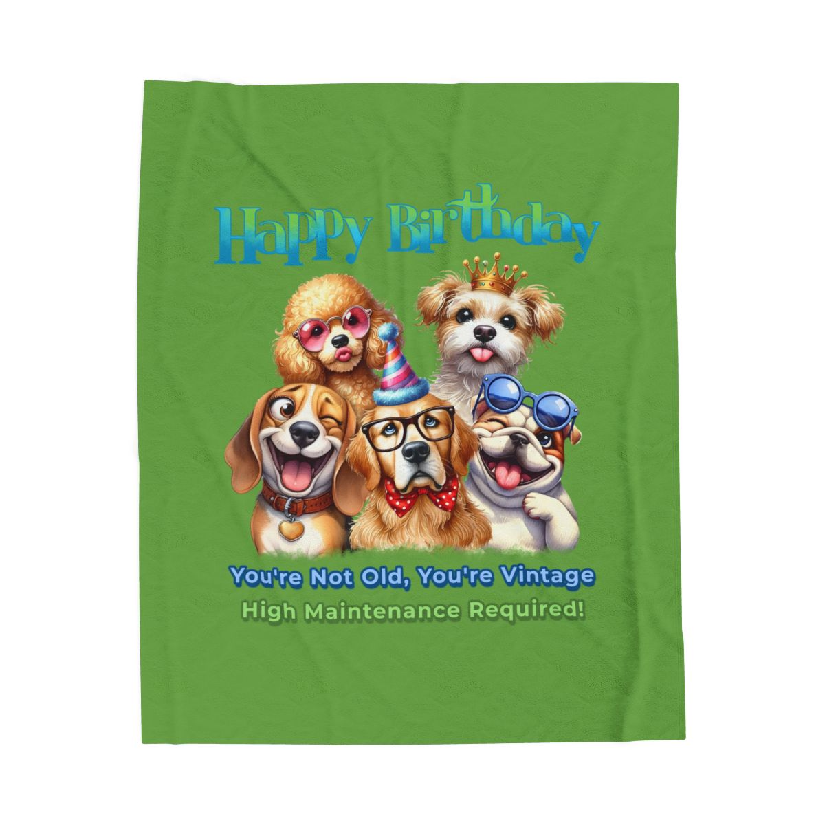 Happy Birthday Dogs Blanket – Funny Vintage Gift for Dog Lovers