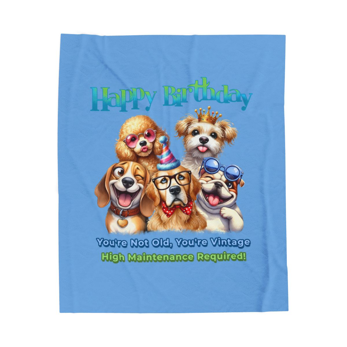 Happy Birthday Dogs Blanket – Funny Vintage Gift for Dog Lovers