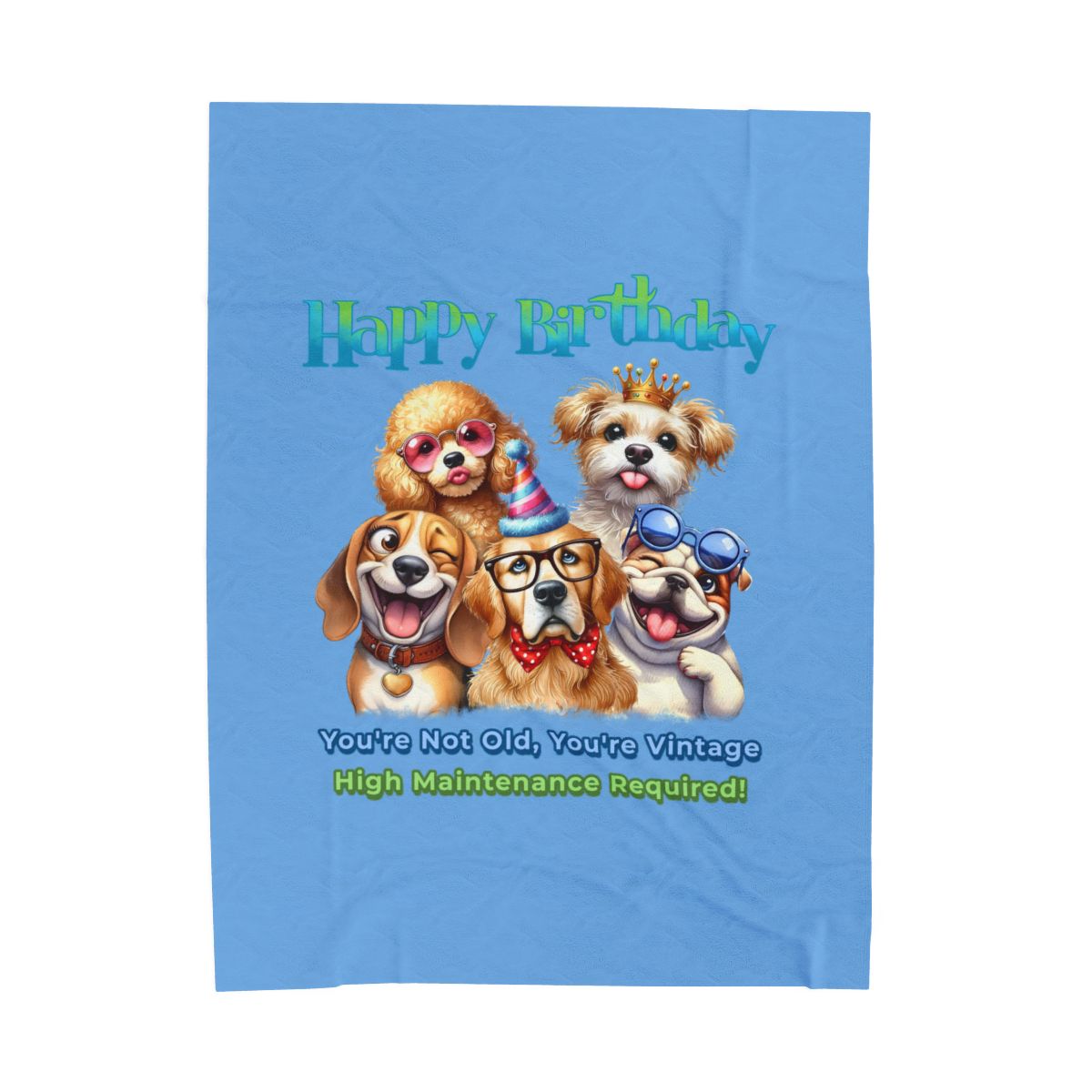 Happy Birthday Dogs Blanket – Funny Vintage Gift for Dog Lovers