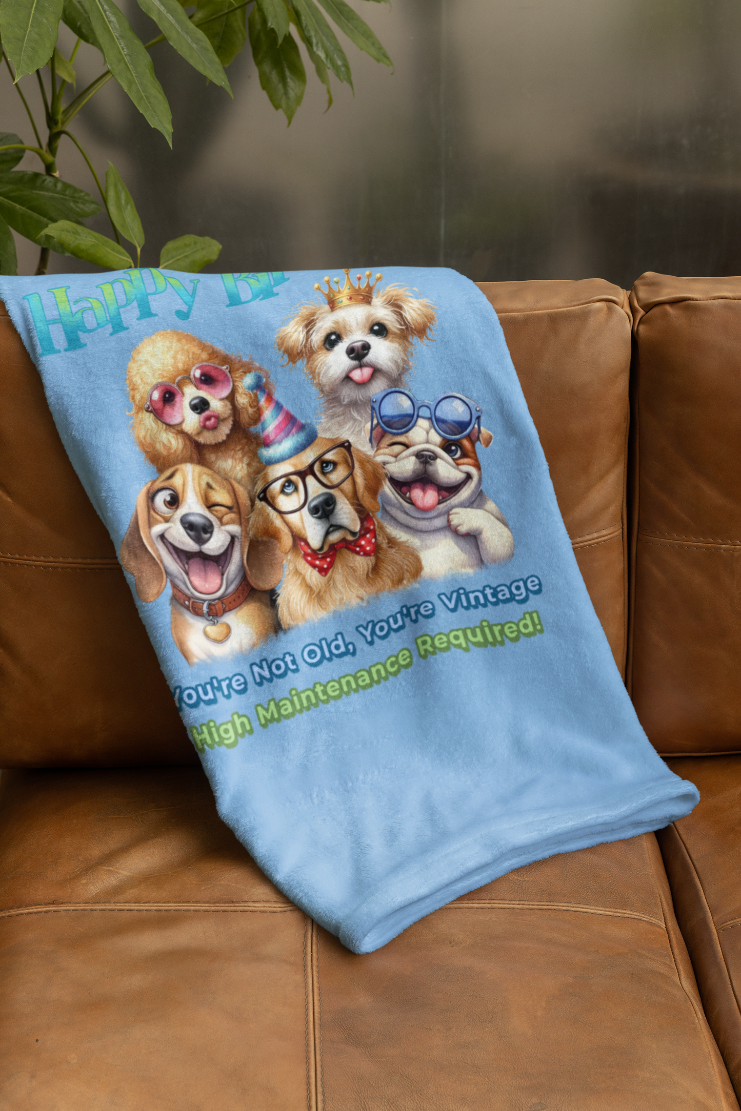 Happy Birthday Dogs Blanket – Funny Vintage Gift for Dog Lovers
