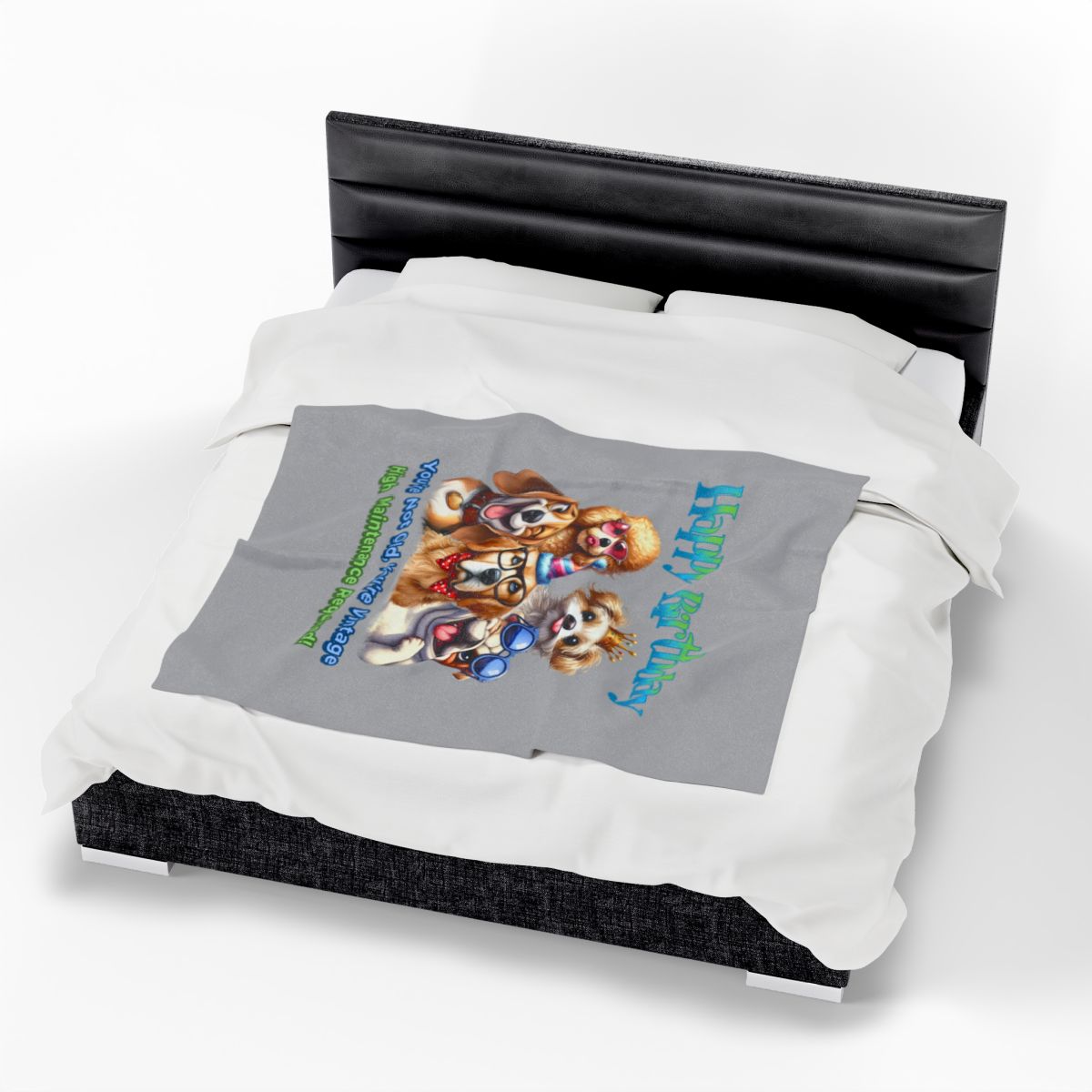 Happy Birthday Dogs Blanket – Funny Vintage Gift for Dog Lovers