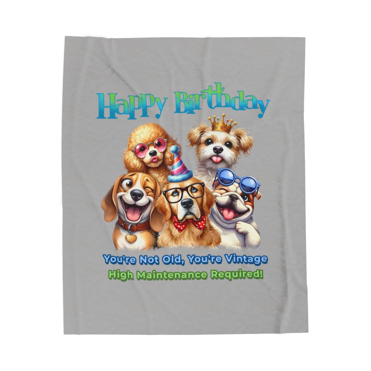 Happy Birthday Dogs Blanket – Funny Vintage Gift for Dog Lovers