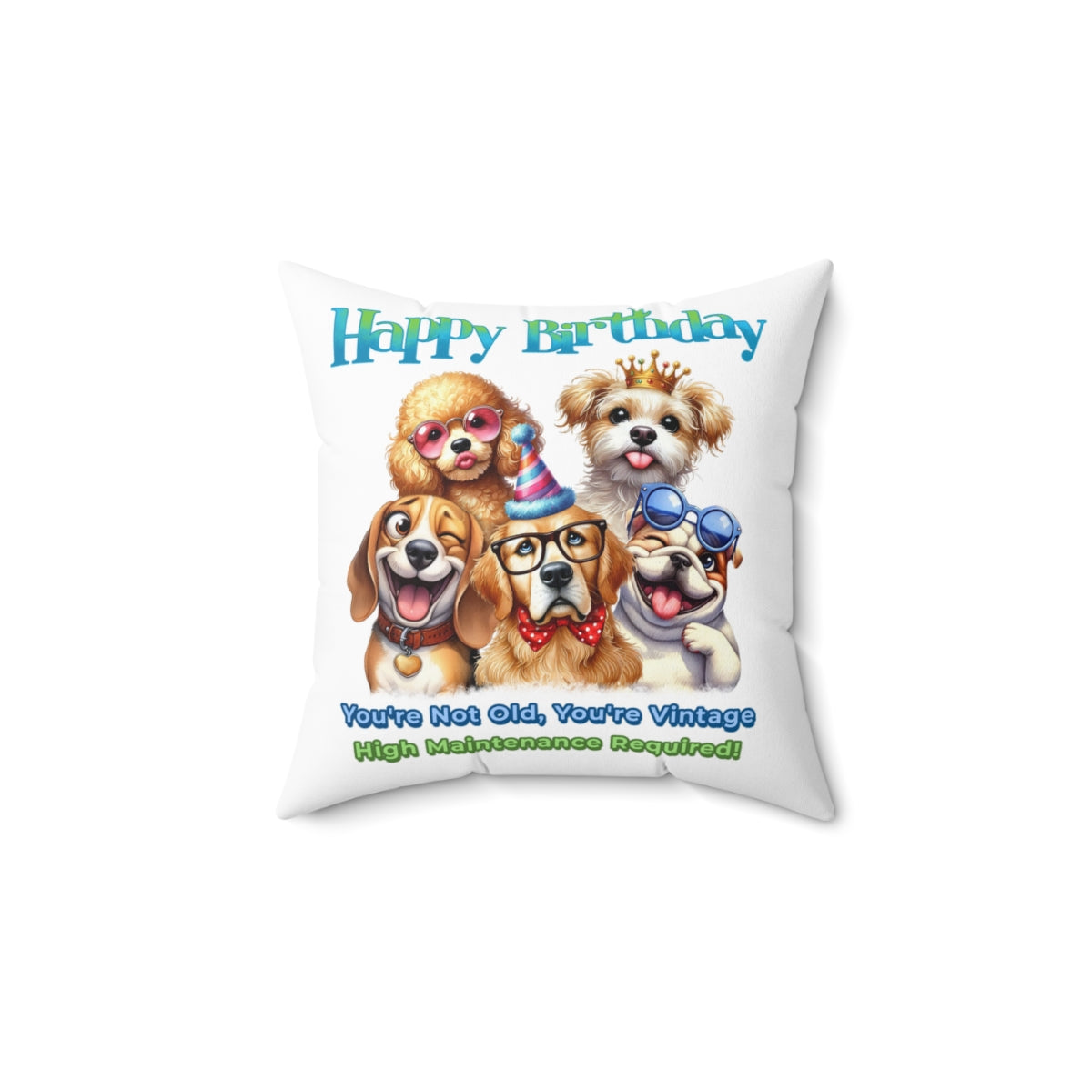 Vintage Dog Birthday Pillow – Funny Gift for Dog Lovers
