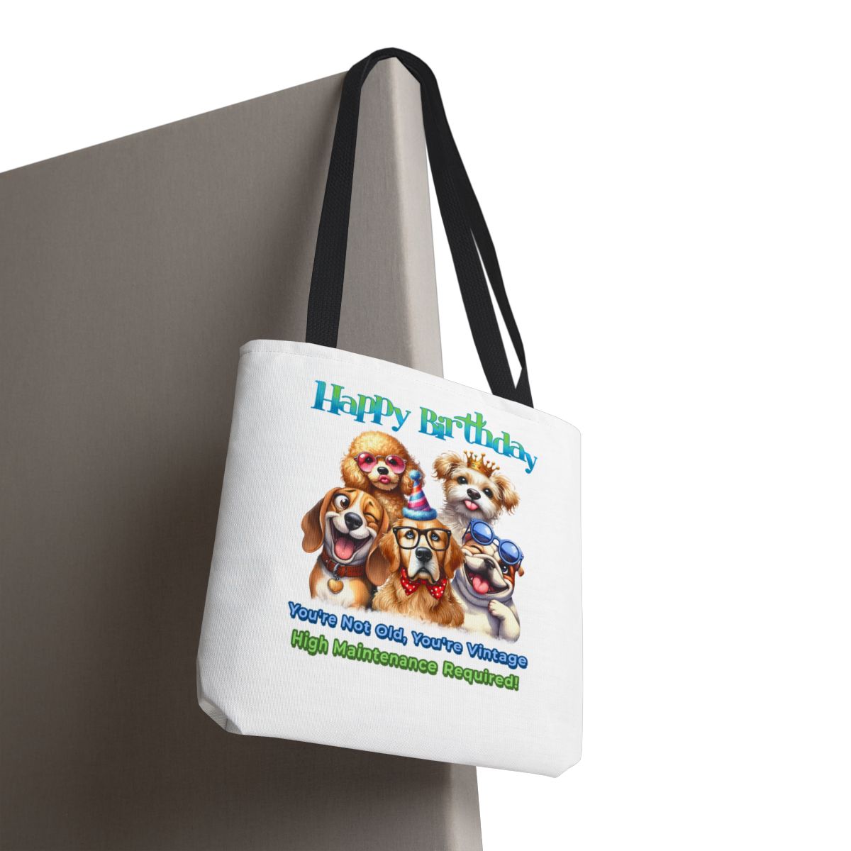 Vintage Dog Birthday Tote - Funny Gift for Dog Lovers & Women